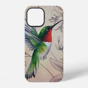 Vintage Hummingbird No. 6 Watercolor Art iPhone 12 Case