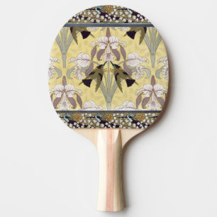 Vintage Hummingbird Orchid Art Nouveau Pattern Ping Pong Paddle
