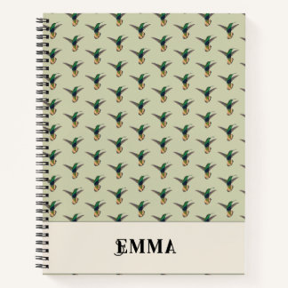 Vintage Hummingbird Personalised  Notebook