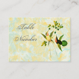 Vintage Hummingbird Table Number Cards