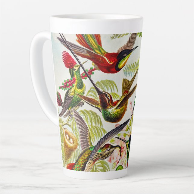 Vintage Hummingbirds by Ernst Haeckel Latte Mug (Left Angle)
