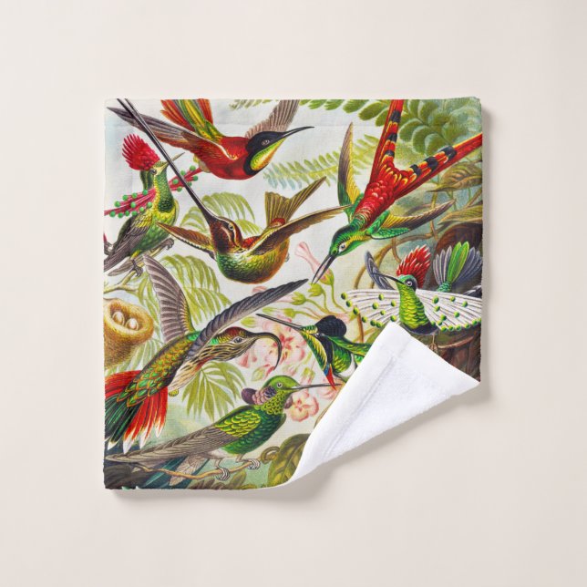Vintage Hummingbirds by Ernst Haeckel Wash Cloth (Wash Cloth)
