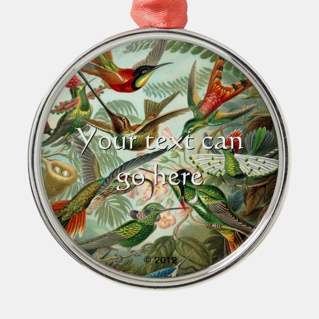 Vintage Hummingbirds Metal Tree Decoration (Front)