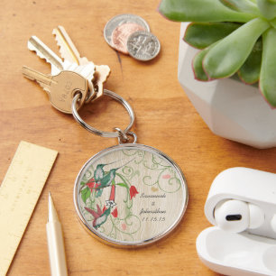 Vintage Hummingbirds Wedding Key Chain