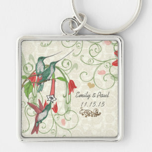 Vintage Hummingbirds Wedding Key Chain
