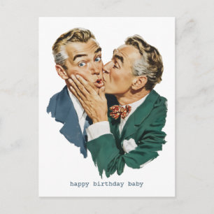 Vintage Humor Surprise Kiss Scene Postcard