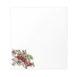 Vintage Humour Cute Dalmatian Puppy Dogs Fire Notepad