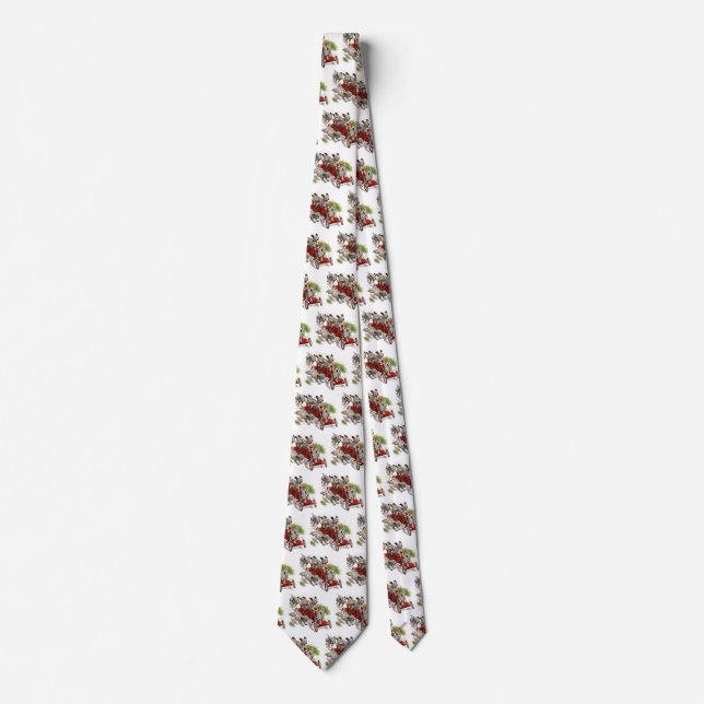 Vintage Humour Cute Dalmatian Puppy Dogs Fire Tie (Front)