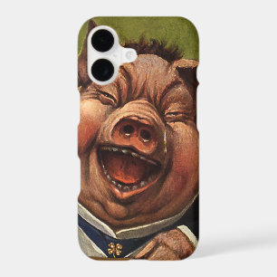 Vintage Humour, Funny Victorian Pig Laughing