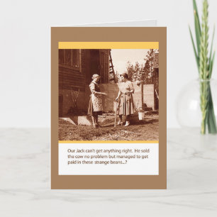 Vintage humour, 'Jack's beans' card