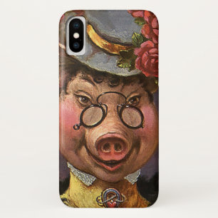 Vintage Humour, Silly and Funny Victorian Lady Pig Case-Mate iPhone Case
