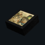 Vintage Humour, Victorian Bride Groom Cats in Hats Gift Box<br><div class="desc">Vintage illustration funny humour image featuring Victorian tabby cats wearing hats. A love and romance pet wedding design with a cat bride and groom. The bride is wearing an elegant floral flower hat and the groom cat is wearing a fancy formal top hat.</div>