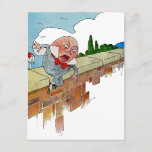 Vintage Humpty Dumpty Nursery Rhyme Illustration Postcard