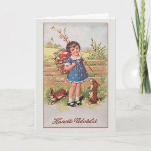 Vintage Hungarian Húsvéti Üdvözlet Easter Card