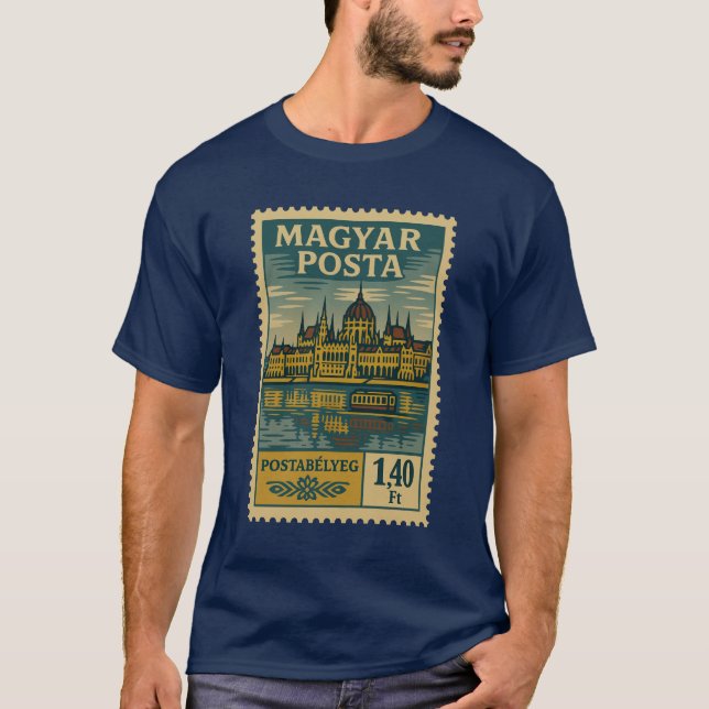 Vintage Hungary Postage Stamp Shirt (Front)