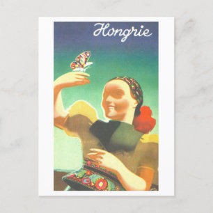 Vintage Hungary Travel Poster Postcard
