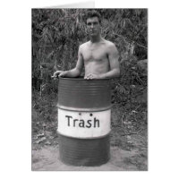Vintage Hunk in Trash Can