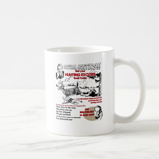 vintage hunter excuses coffee mug (Right)