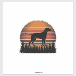 Vintage Hunting Dog Sunset Forest Vector Design_1