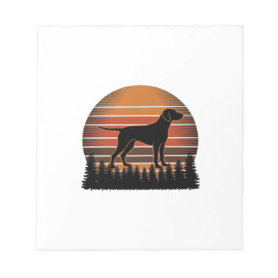 Vintage Hunting Dog Sunset Forest Vector Design_1 Notepad