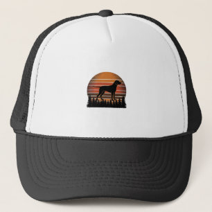 Vintage Hunting Dog Sunset Forest Vector Design_1 Trucker Hat