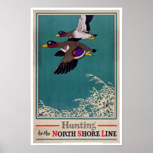 Vintage Hunting Poster Restored (Front)