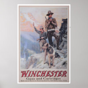 Vintage Hunting Poster Western Sports Art Print