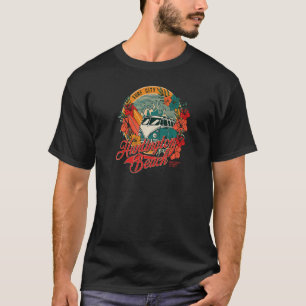 Vintage Huntington Beach Surfing Van Hibiscus & Su T-Shirt