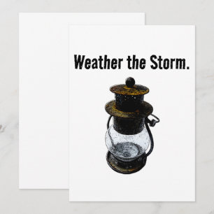 Vintage Hurricane Lantern Wilderness Camping Art Invitation