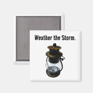 Vintage Hurricane Lantern Wilderness Camping Art Magnet