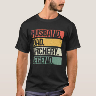 Vintage Husband Dad Archery Legend Sports Fathers  T-Shirt