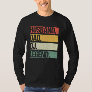 Vintage Husband Dad Dj Disc Legend Music Fathers T-Shirt