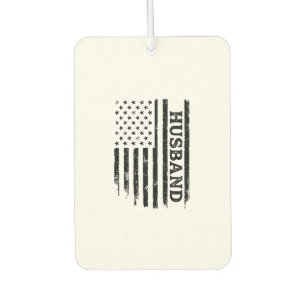 Vintage Husband Patriotic Flag Shirt Design_1 Car Air Freshener