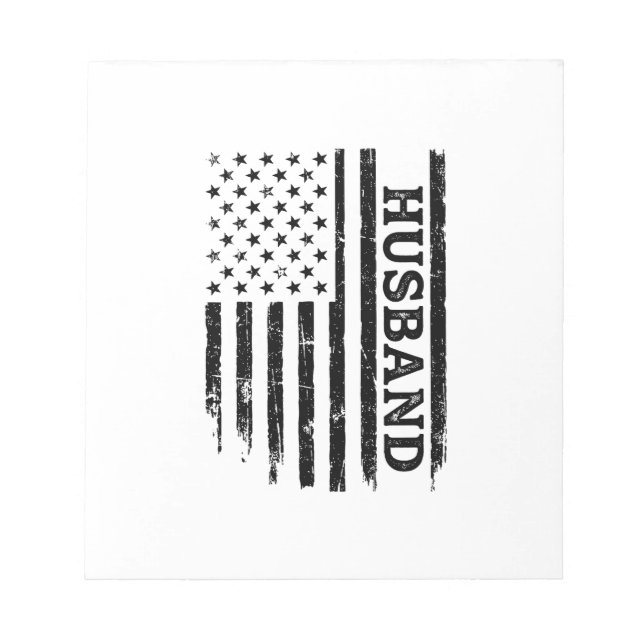 Vintage Husband Patriotic Flag Shirt Design_1 Notepad (Front)