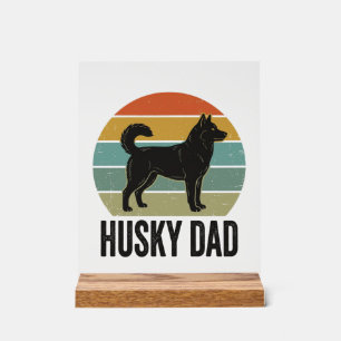 Vintage Husky Dad Retro Dog Vector Design_1 Acrylic Sign