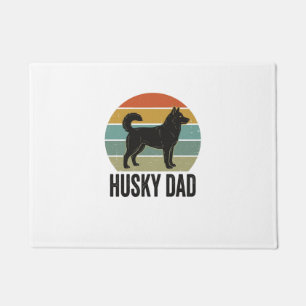Vintage Husky Dad Retro Dog Vector Design_1 Doormat