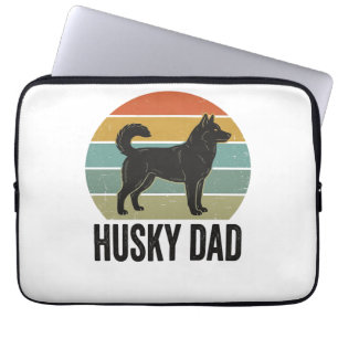 Vintage Husky Dad Retro Dog Vector Design_1 Laptop Sleeve