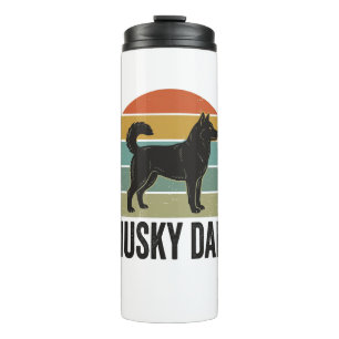 Vintage Husky Dad Retro Dog Vector Design_1 Thermal Tumbler