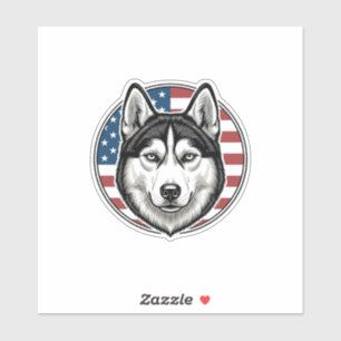 Vintage Husky Patriotic Dog Vector Shirt Design_1