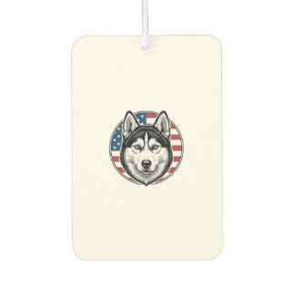 Vintage Husky Patriotic Dog Vector Shirt Design_1 Car Air Freshener