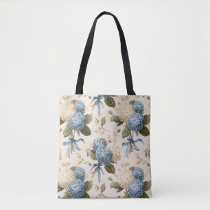 Vintage Hydrangea Bouquet Pattern Tote Bag