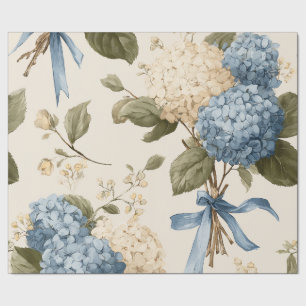 Vintage Hydrangea Bouquet Pattern Wrapping Paper