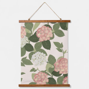 Vintage Hydrangea Floral Pattern Hanging Tapestry