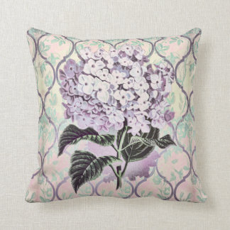 Vintage Hydrangea Flower with Scroll Background Cushion