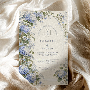Vintage Hydrangea Garden Wedding Invitation