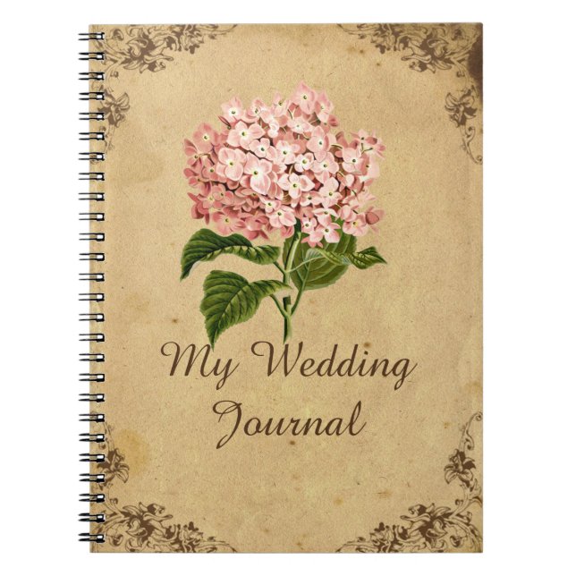 Vintage Hydrangea Wedding Journal (Front)