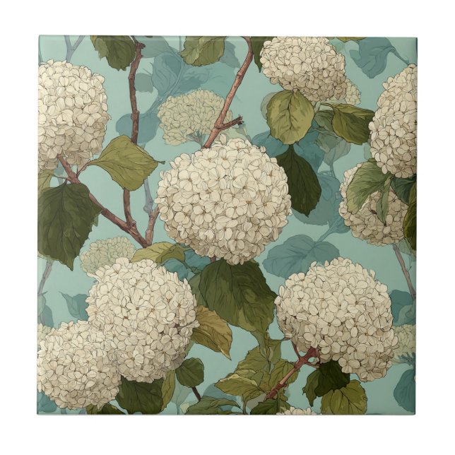Vintage Hydrangeas Tiles  For Modern Bathroom (Front)