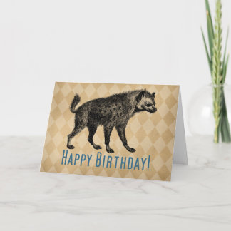 Vintage Hyena Happy Birthday Card