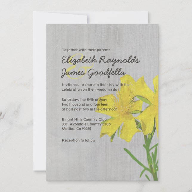 Vintage Hypericum Wedding Invitations (Front)