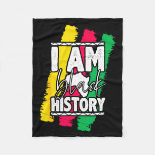 Vintage I Am Black History Month Strong African Wo Fleece Blanket